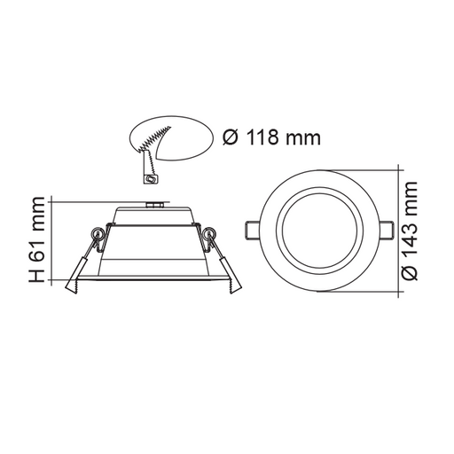 SAL Premier - Recessed LED Round Downlight 14W