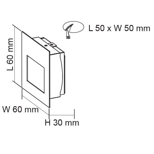 SAL Leeman - Mini Recessed Square LED Step Light