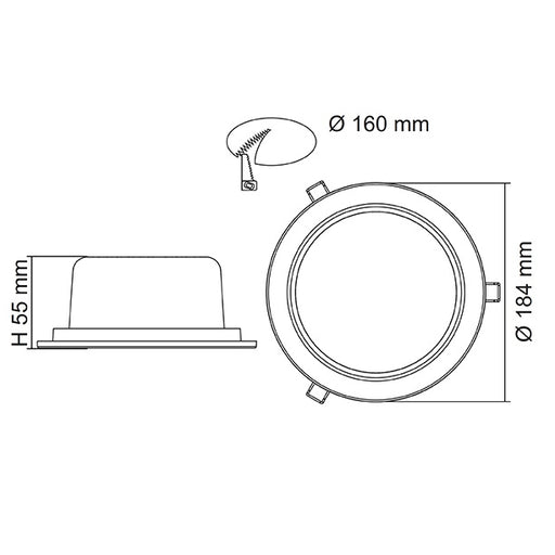 SAL Exmouth - Recessed LED Round Commercial Light 15W/22W