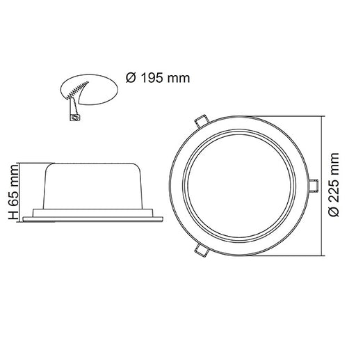 SAL Exmouth - Recessed LED Round Commercial Light 28W/40W
